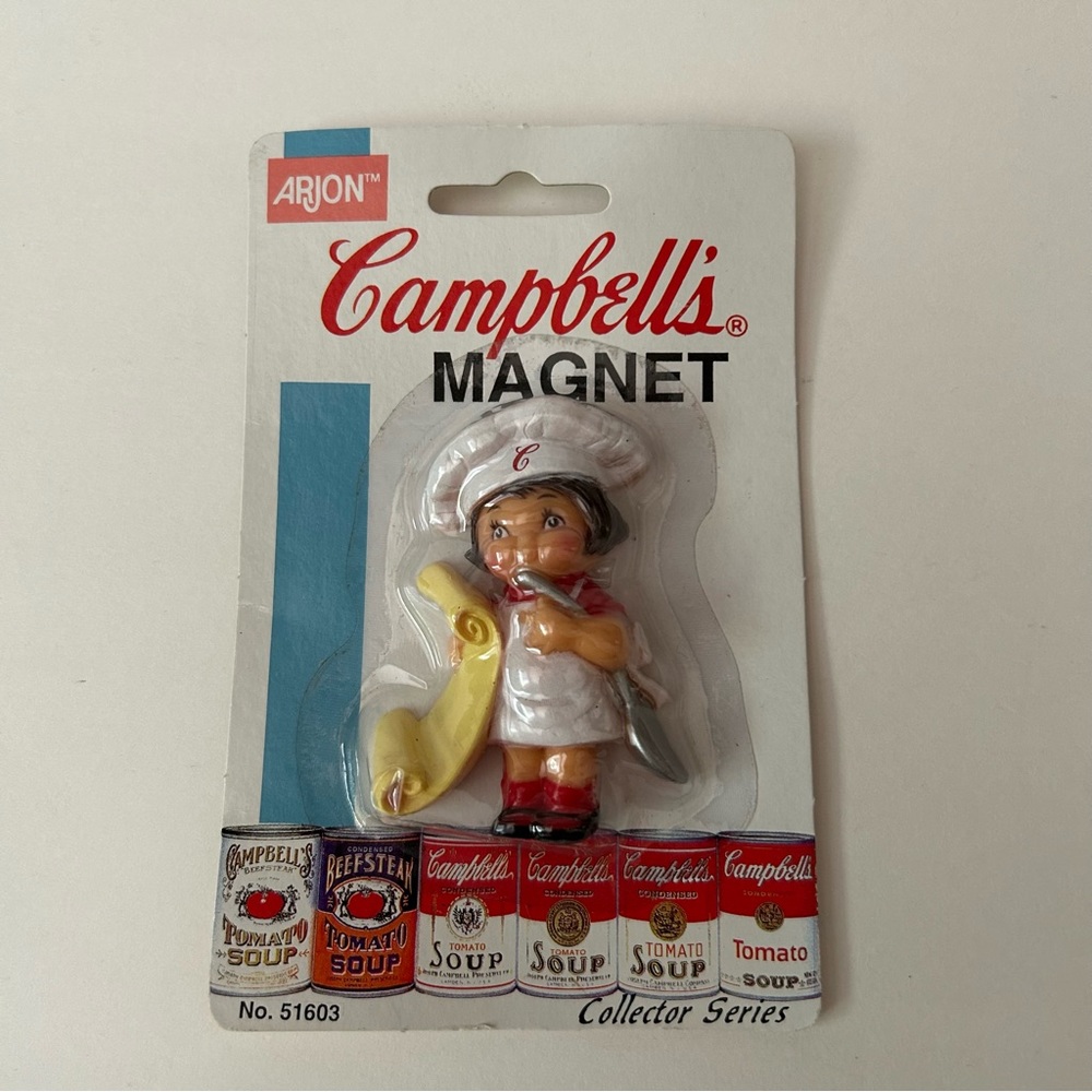 1990’s vintage Campbell’s soup girl chef magnet
